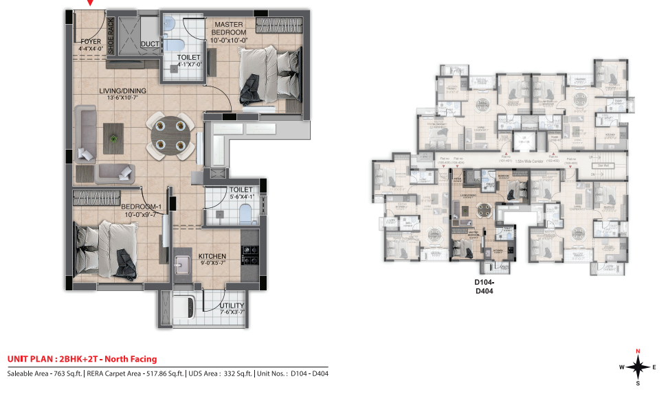 2BHK 763 dra urbania