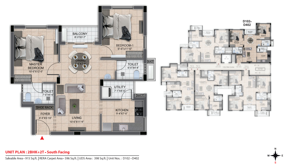 2BHK 915 dra urbania