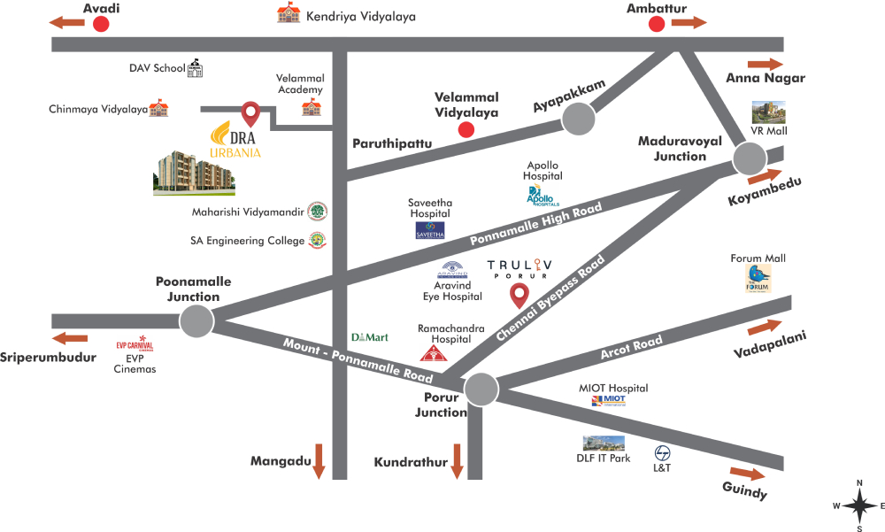 DRA urbania Avadi-Location DRA urbania Avadi-Location